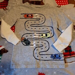 Carter's Gray Long Sleeve Shirt with Colorful Cars